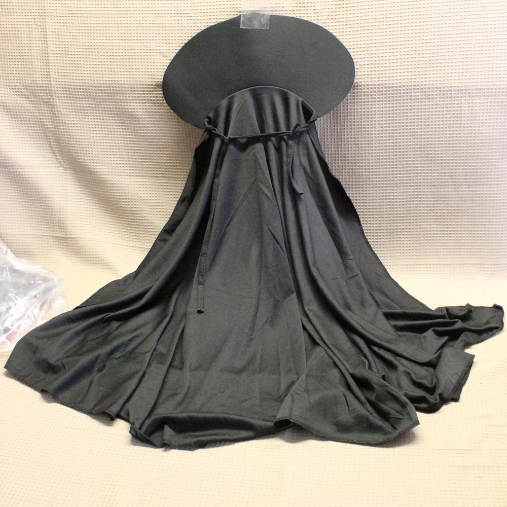 Unbranded Kids Black Costume Cape with Headpiece One Size Gothic Witchy Goth
